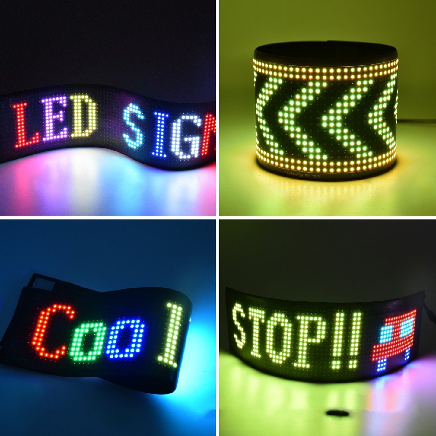 Led Car Sign, Light up Your Ride/ Programmable Flexible Digital Sign.