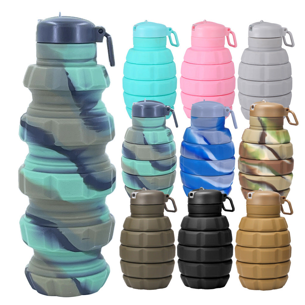 Grenade Camouflage Water Bottle Portable Silicone