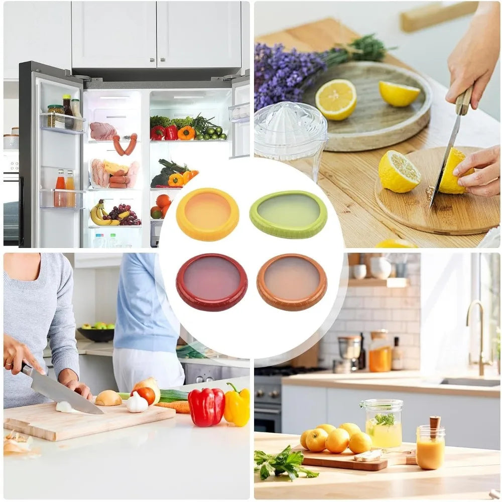 4 Pieces Storage Set Fruit Vegetable Shaped Savers Storage Box, Avocado, Onion, Tomato, And Lemon Reusable Refrigerator Storage Box For Food Fresh-Keeping, Fresh-keeping Container