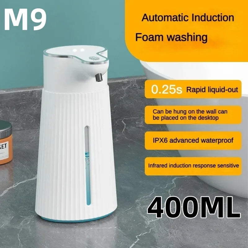 Automatic Foam Soap Dispenser – 380ML/400ML/600ML, USB Rechargeable, Smart Hand Wash, White ABS"