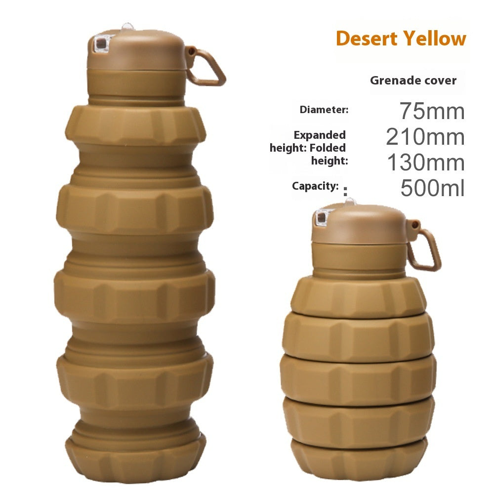 Grenade Camouflage Water Bottle Portable Silicone