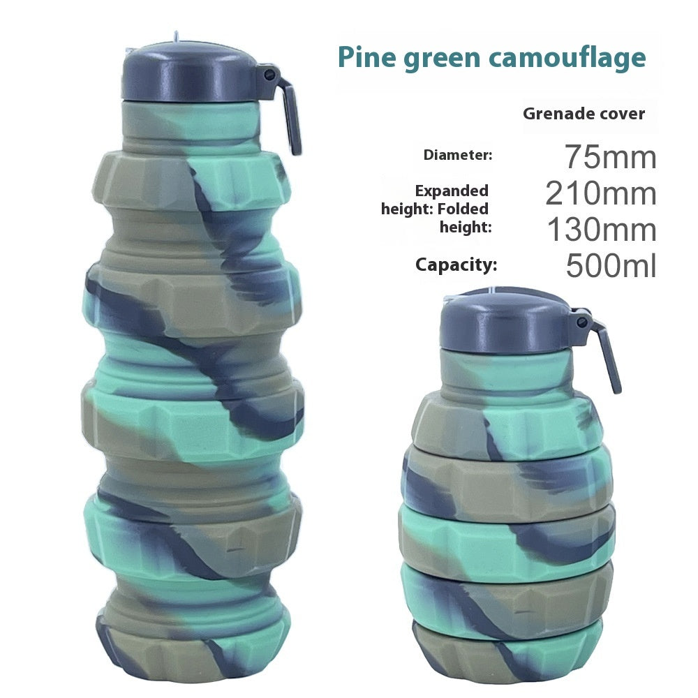 Grenade Camouflage Water Bottle Portable Silicone