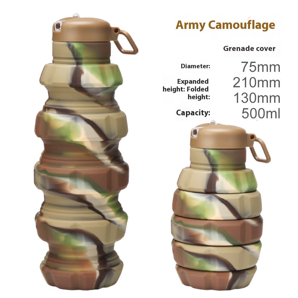 Grenade Camouflage Water Bottle Portable Silicone