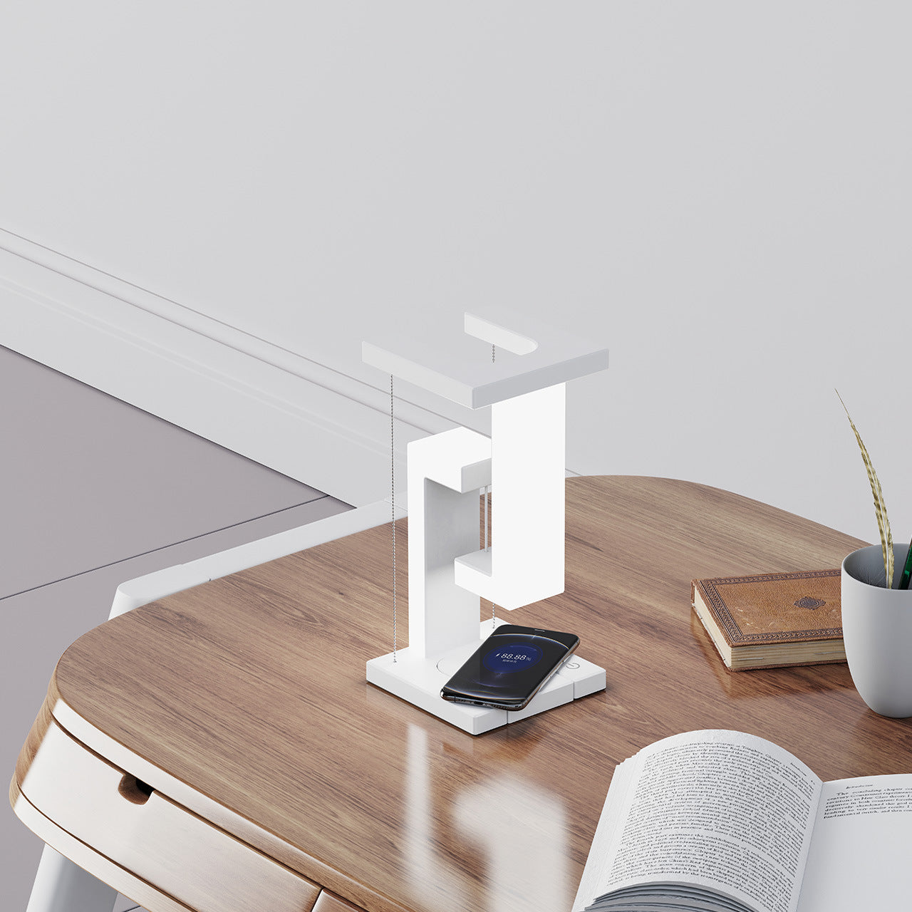 3IN1  Anti Gravity Wireless Charging Table Lamp